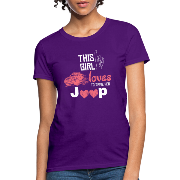 This Girl Loves To Drive Her Jeep Women's T-Shirt - purple
