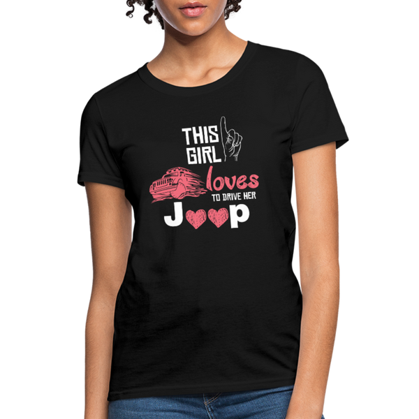 This Girl Loves To Drive Her Jeep Women's T-Shirt - black
