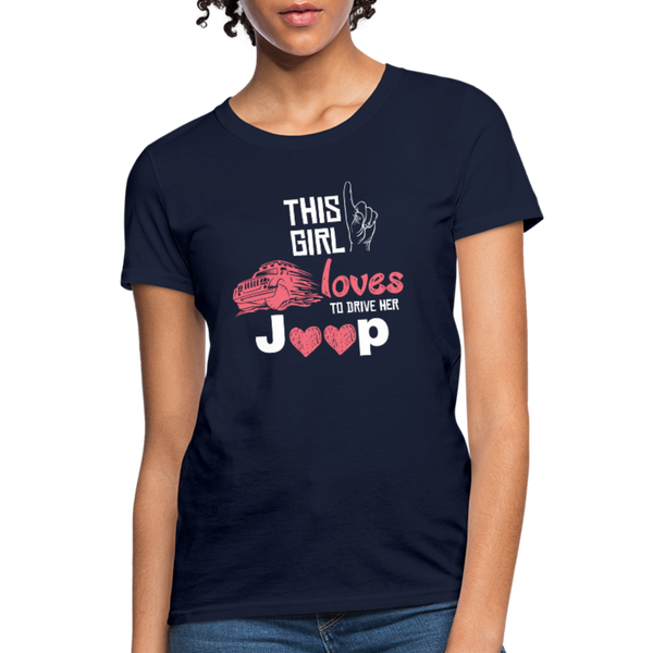 This Girl Loves To Drive Her Jeep Women's T-Shirt - navy