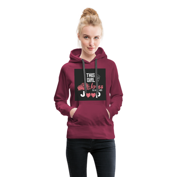 This Girl Loves To Drive Her Jeep Women’s Premium Hoodie - burgundy