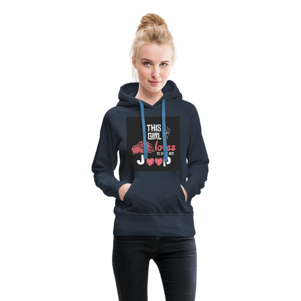 This Girl Loves To Drive Her Jeep Women’s Premium Hoodie - navy