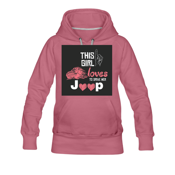 This Girl Loves To Drive Her Jeep Women’s Premium Hoodie - mauve