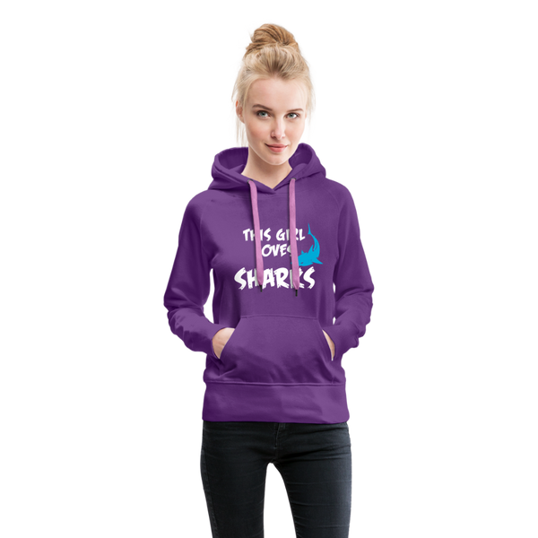 This Girl Loves Sharks Women’s Premium Hoodie - purple