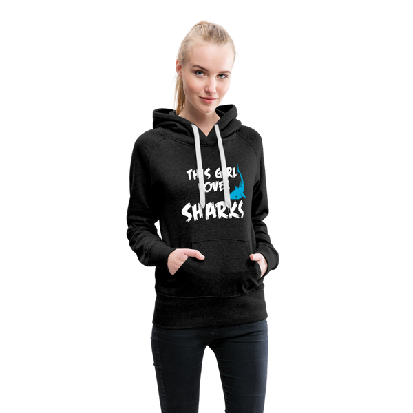 This Girl Loves Sharks Women’s Premium Hoodie - charcoal gray