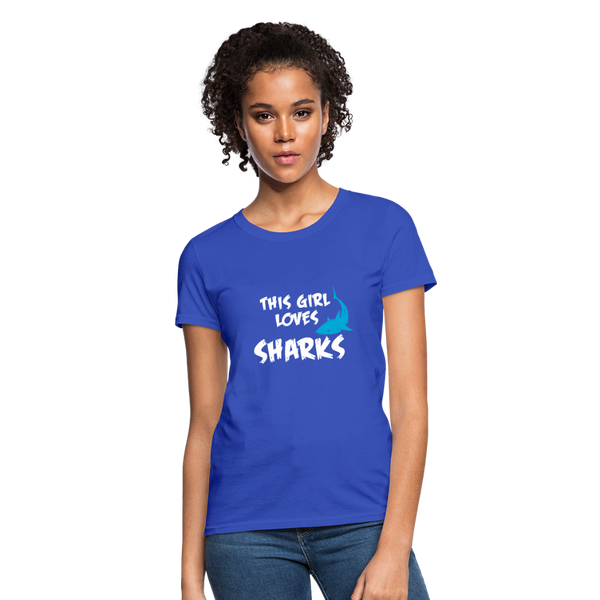 This Girl Loves Sharks Women's T-Shirt - royal blue