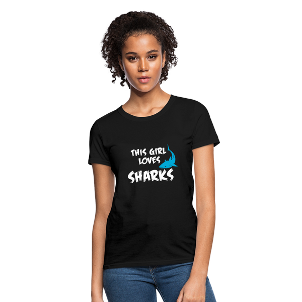 This Girl Loves Sharks Women's T-Shirt - black