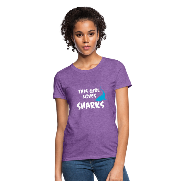 This Girl Loves Sharks Women's T-Shirt - purple heather