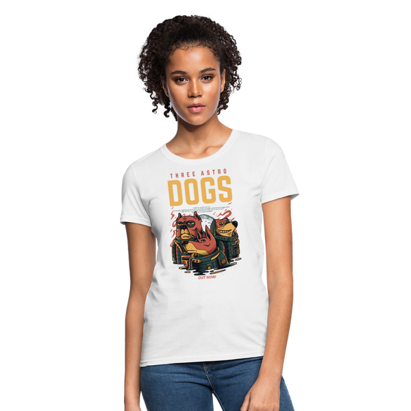 Three Astro Dogs Women's T-Shirt - white