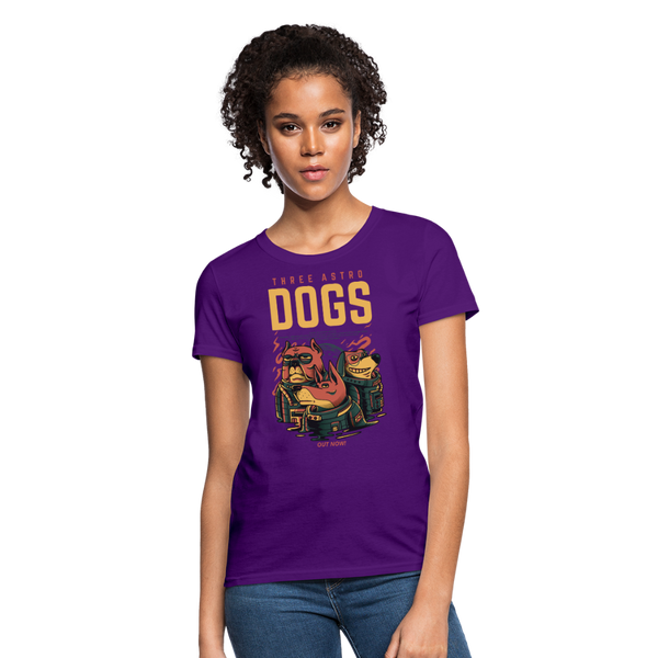 Three Astro Dogs Women's T-Shirt - purple