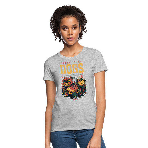 Three Astro Dogs Women's T-Shirt - heather gray