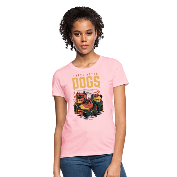 Three Astro Dogs Women's T-Shirt - pink