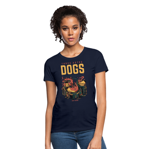 Three Astro Dogs Women's T-Shirt - navy