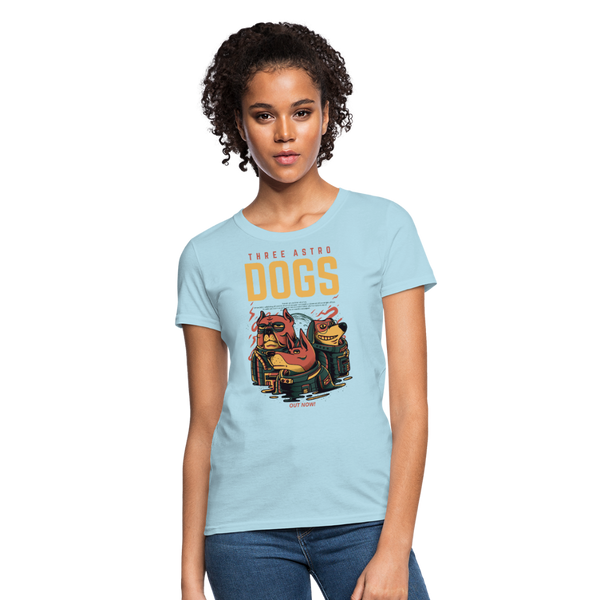 Three Astro Dogs Women's T-Shirt - powder blue