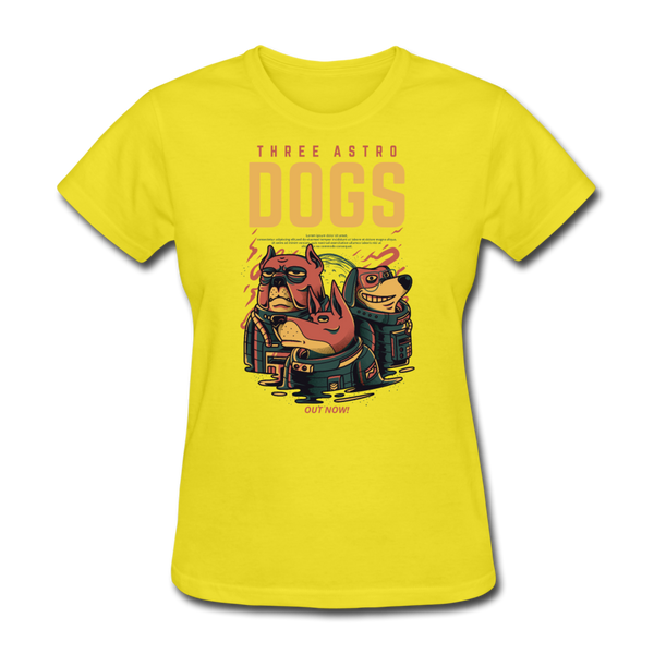 Three Astro Dogs Women's T-Shirt - yellow