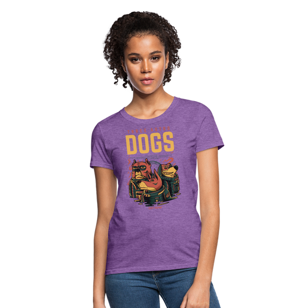 Three Astro Dogs Women's T-Shirt - purple heather
