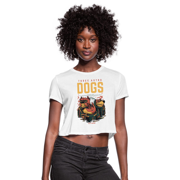 Three Alpha Dogs Women's Cropped T-Shirt - white