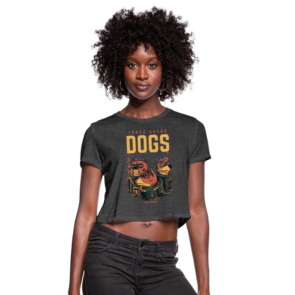 Three Alpha Dogs Women's Cropped T-Shirt - deep heather