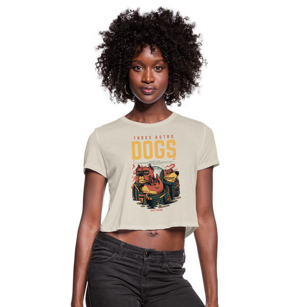 Three Alpha Dogs Women's Cropped T-Shirt - dust