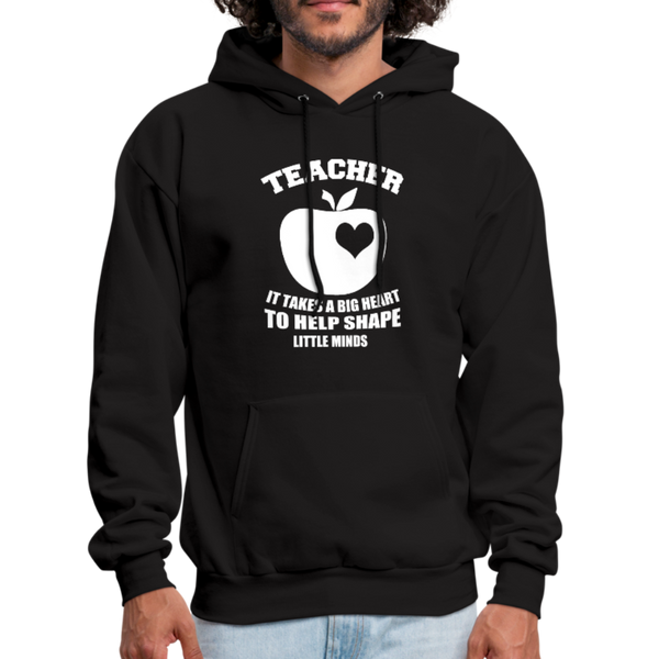 Teacher It Takes A Big Heart To Help Shape Little Minds Men's Hoodie - black