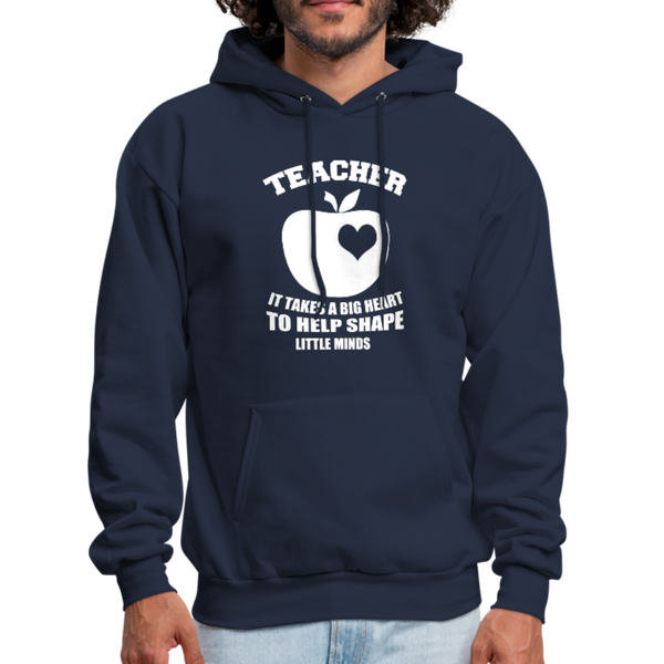 Teacher It Takes A Big Heart To Help Shape Little Minds Men's Hoodie - navy