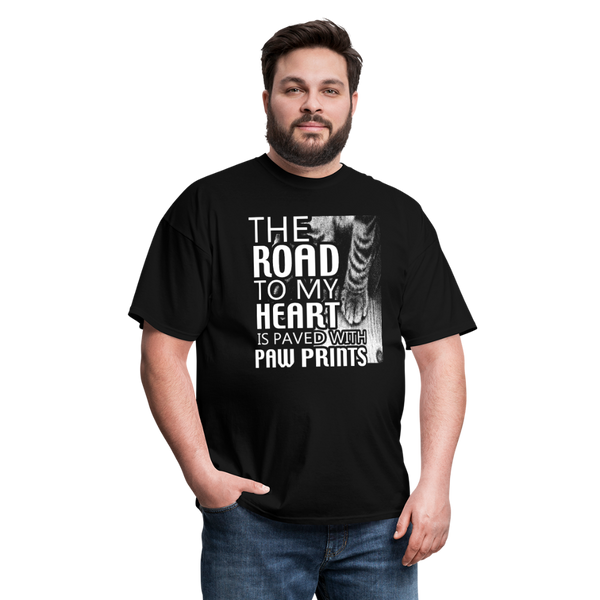 The Road To My Heart Is Paved With Paw Prints Men's T-Shirt - black