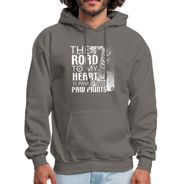 The Road To My Heart Is Paved With Paw Prints Men's Hoodie - asphalt gray