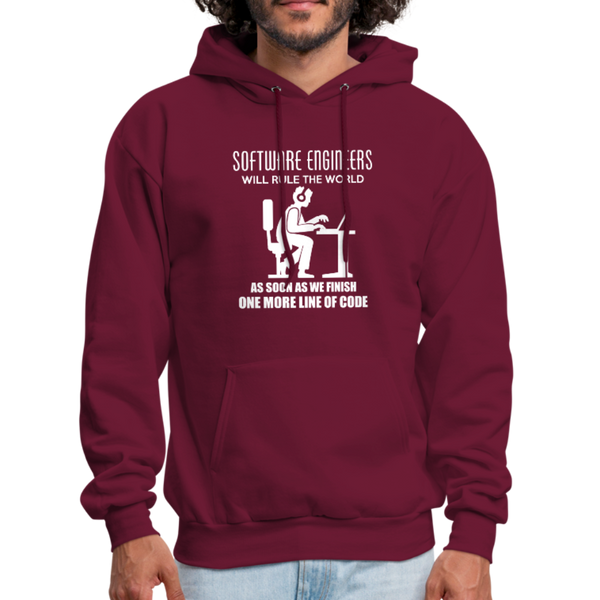 Software Engineers Will Rule The World Men's Hoodie - burgundy