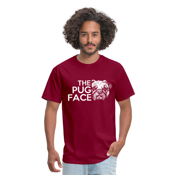 The Pug Face Men's T-Shirt - burgundy