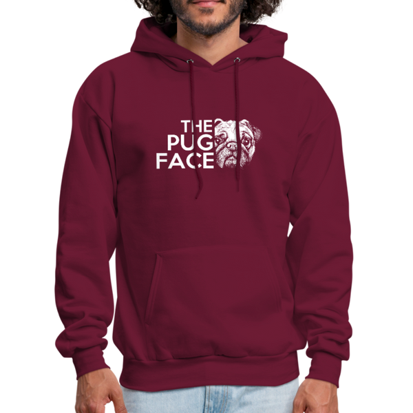 The Pug Face Men's Hoodie - burgundy
