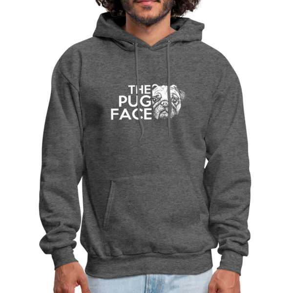 The Pug Face Men's Hoodie - charcoal gray