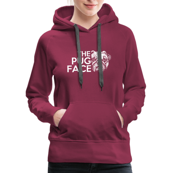The Pug Face Women’s Premium Hoodie - burgundy