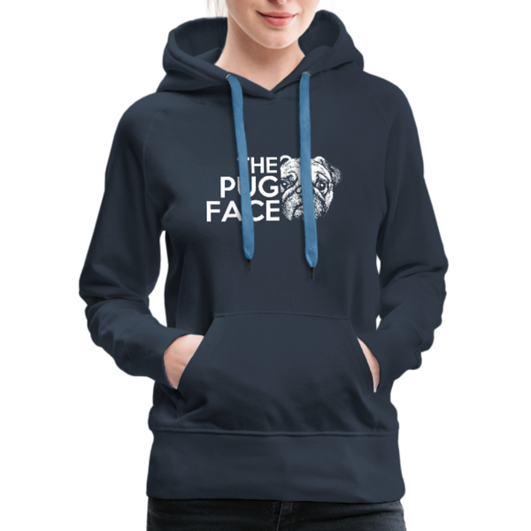 The Pug Face Women’s Premium Hoodie - navy