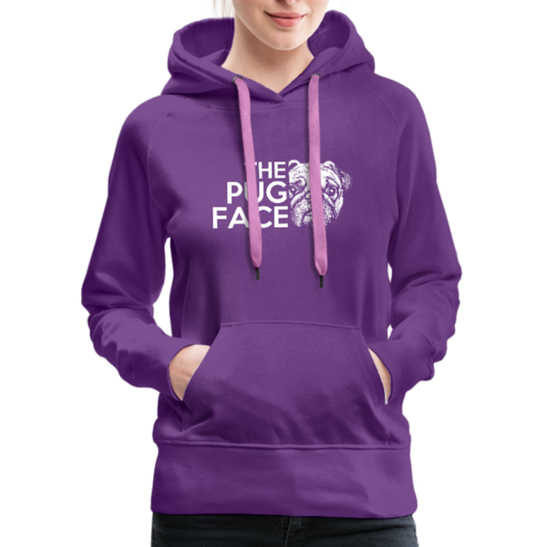 The Pug Face Women’s Premium Hoodie - purple