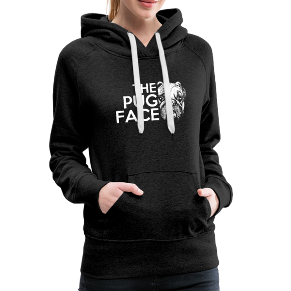 The Pug Face Women’s Premium Hoodie - charcoal gray