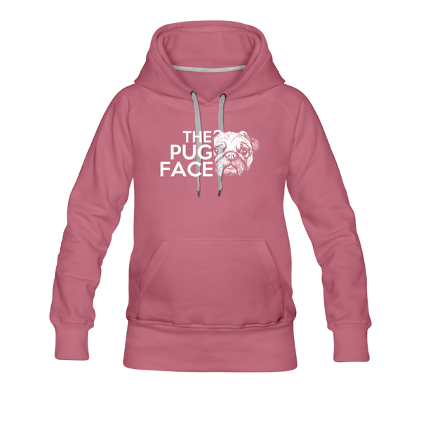 The Pug Face Women’s Premium Hoodie - mauve