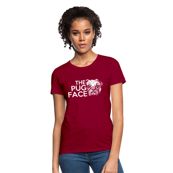 The Pug Face Women's T-Shirt - dark red