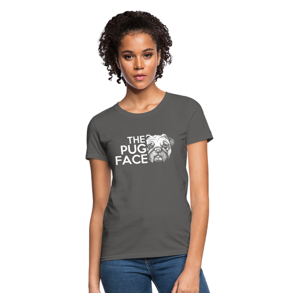 The Pug Face Women's T-Shirt - charcoal