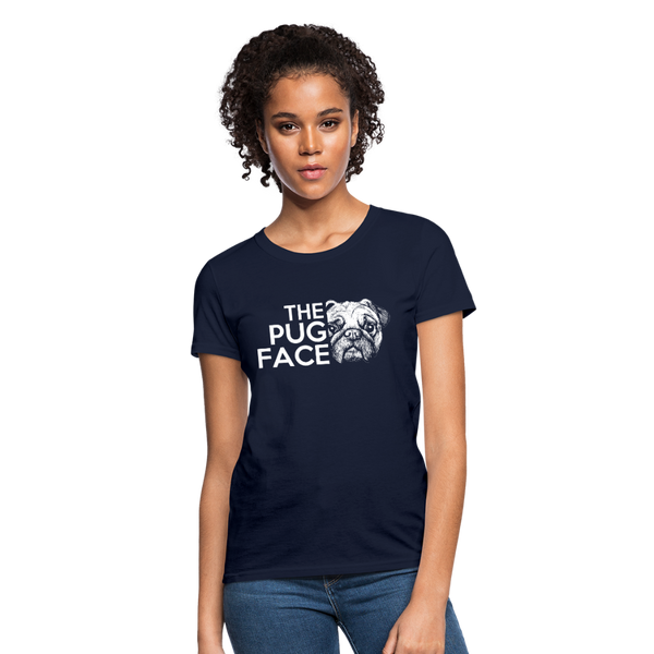 The Pug Face Women's T-Shirt - navy
