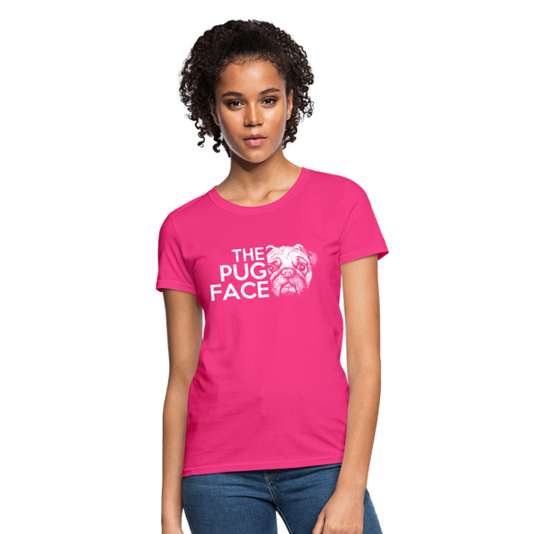The Pug Face Women's T-Shirt - fuchsia