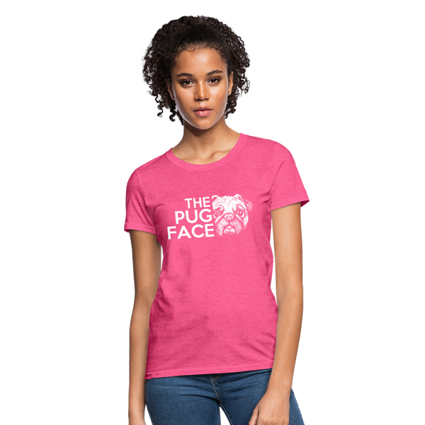 The Pug Face Women's T-Shirt - heather pink