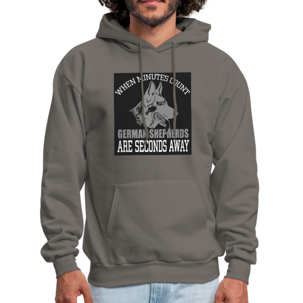 When Minutes Count German Shepherds Are Seconds Away Men's Hoodie - asphalt gray