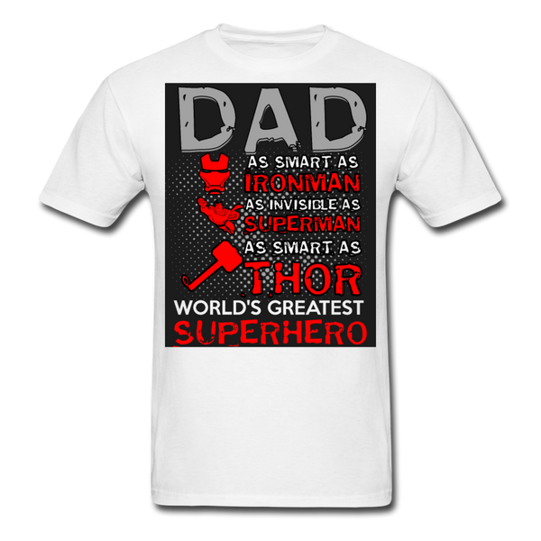 Dad World's Greatest Superhero Men's T-Shirt - white