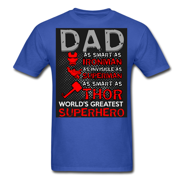 Dad World's Greatest Superhero Men's T-Shirt - royal blue