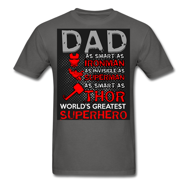 Dad World's Greatest Superhero Men's T-Shirt - charcoal