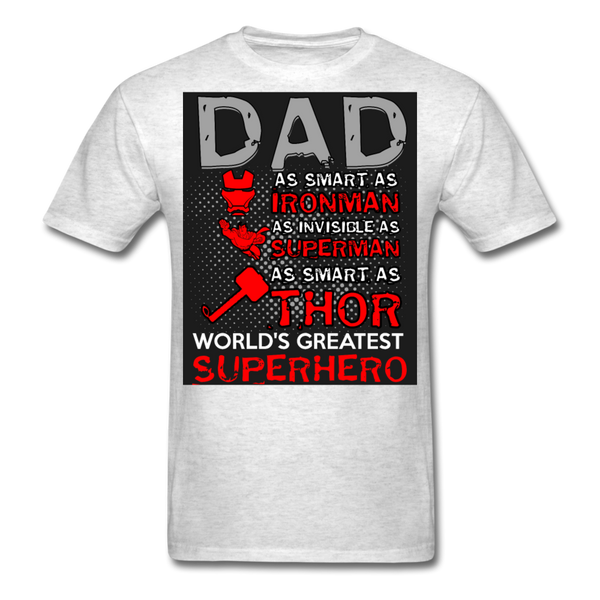 Dad World's Greatest Superhero Men's T-Shirt - light heather gray