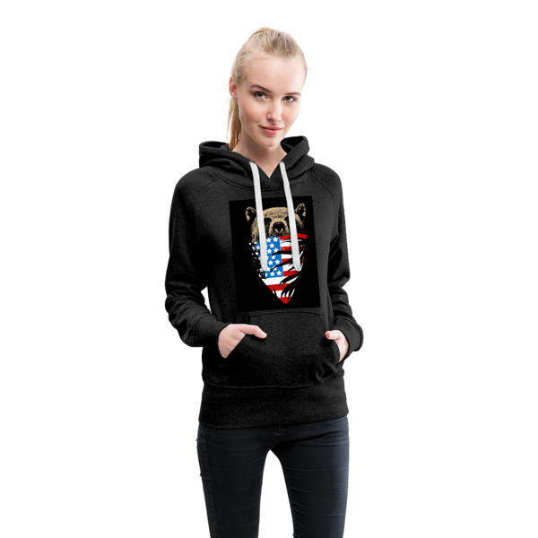 American Bear Women’s Premium Hoodie - charcoal gray