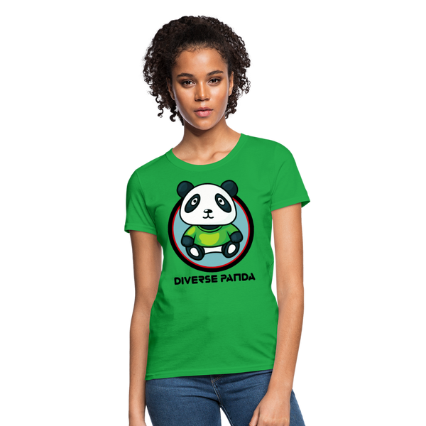 Diverse Panda Greener Theme Women's T-Shirt - bright green