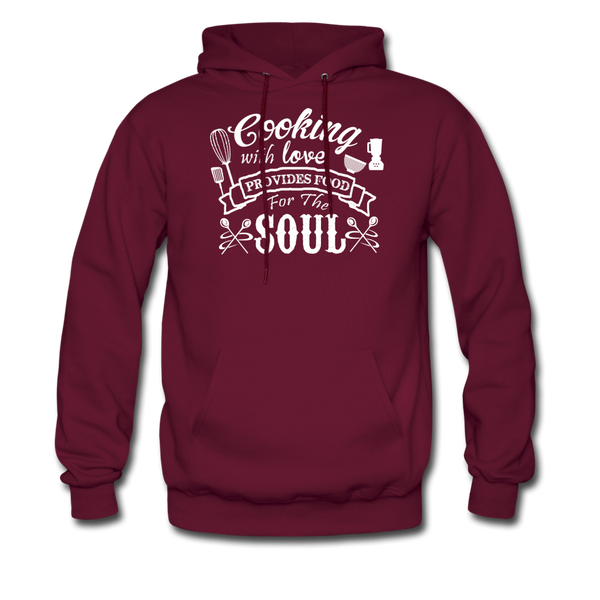 Cooking With Love Provides Food For The Soul Men's Hoodie - burgundy