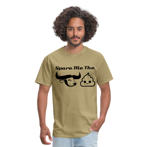 Spare Me The Bull Crap (Emoji Humor) Men's T-Shirt - khaki