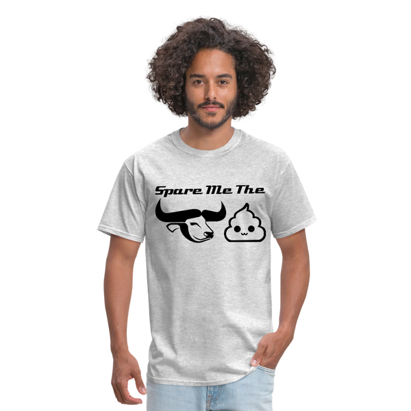 Spare Me The Bull Crap (Emoji Humor) Men's T-Shirt - heather gray